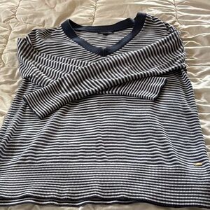 Tommy Hilfiger Black and White Striped Top